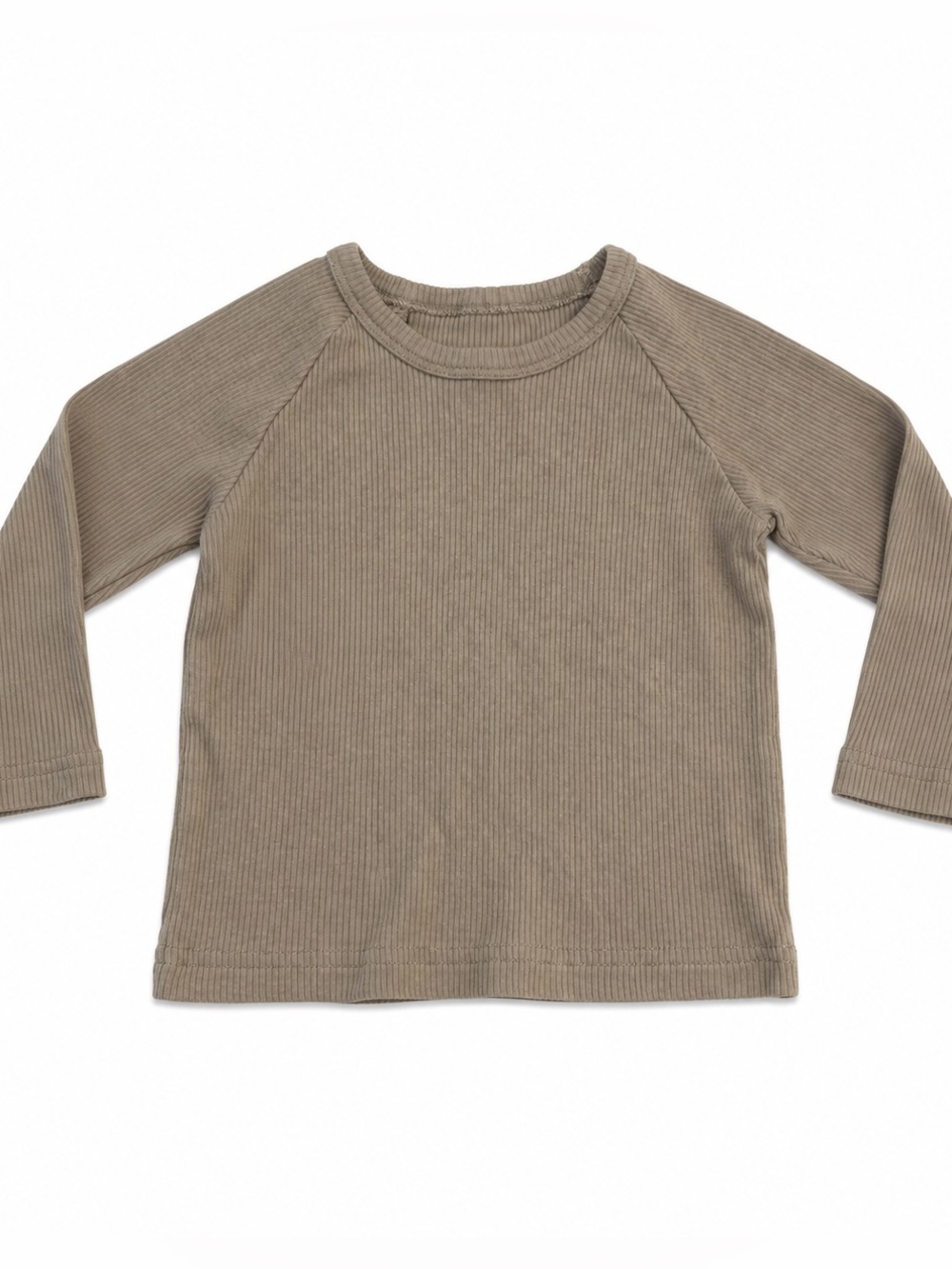 Mebie Baby Organic Cotton Ribbed Long-Sleeve Top - Taupe